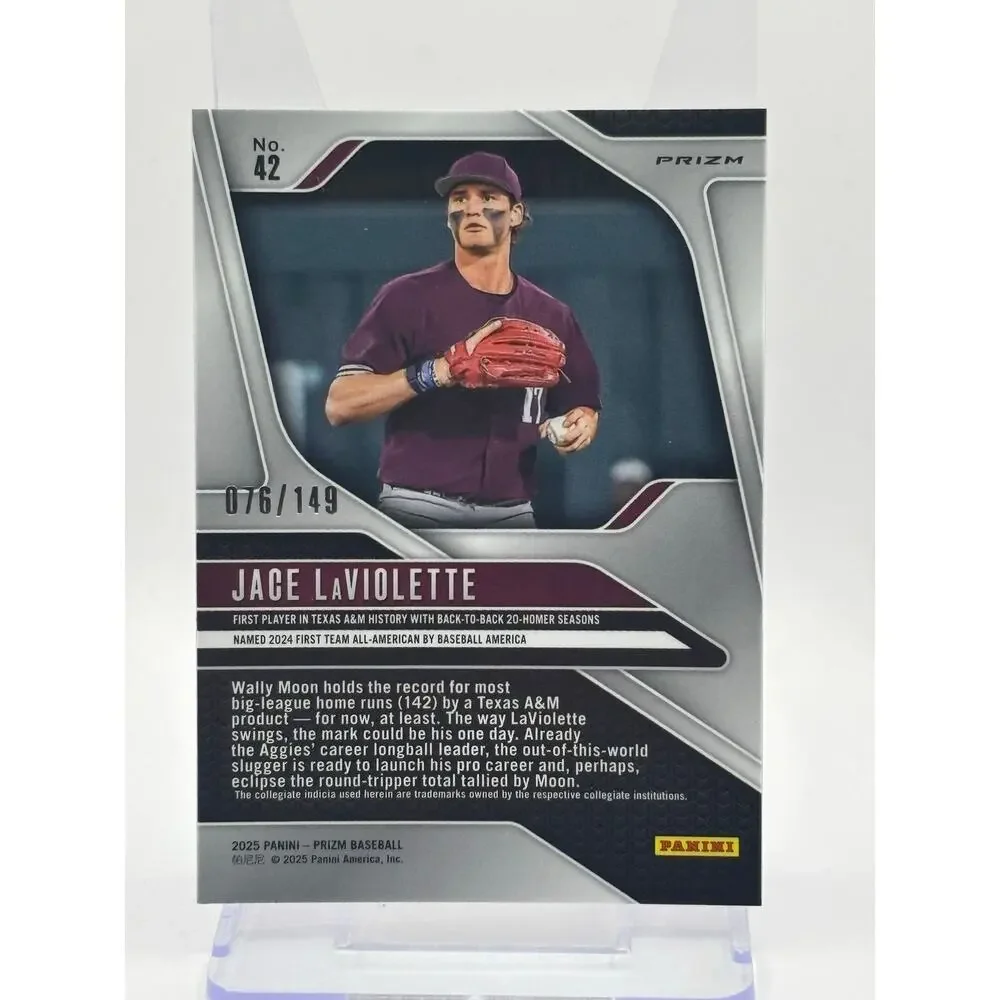 2025 Panini Prizm Jace LaViolette Purple Prizm Refractor 76/149 SP Guardians - Picture 2 of 2